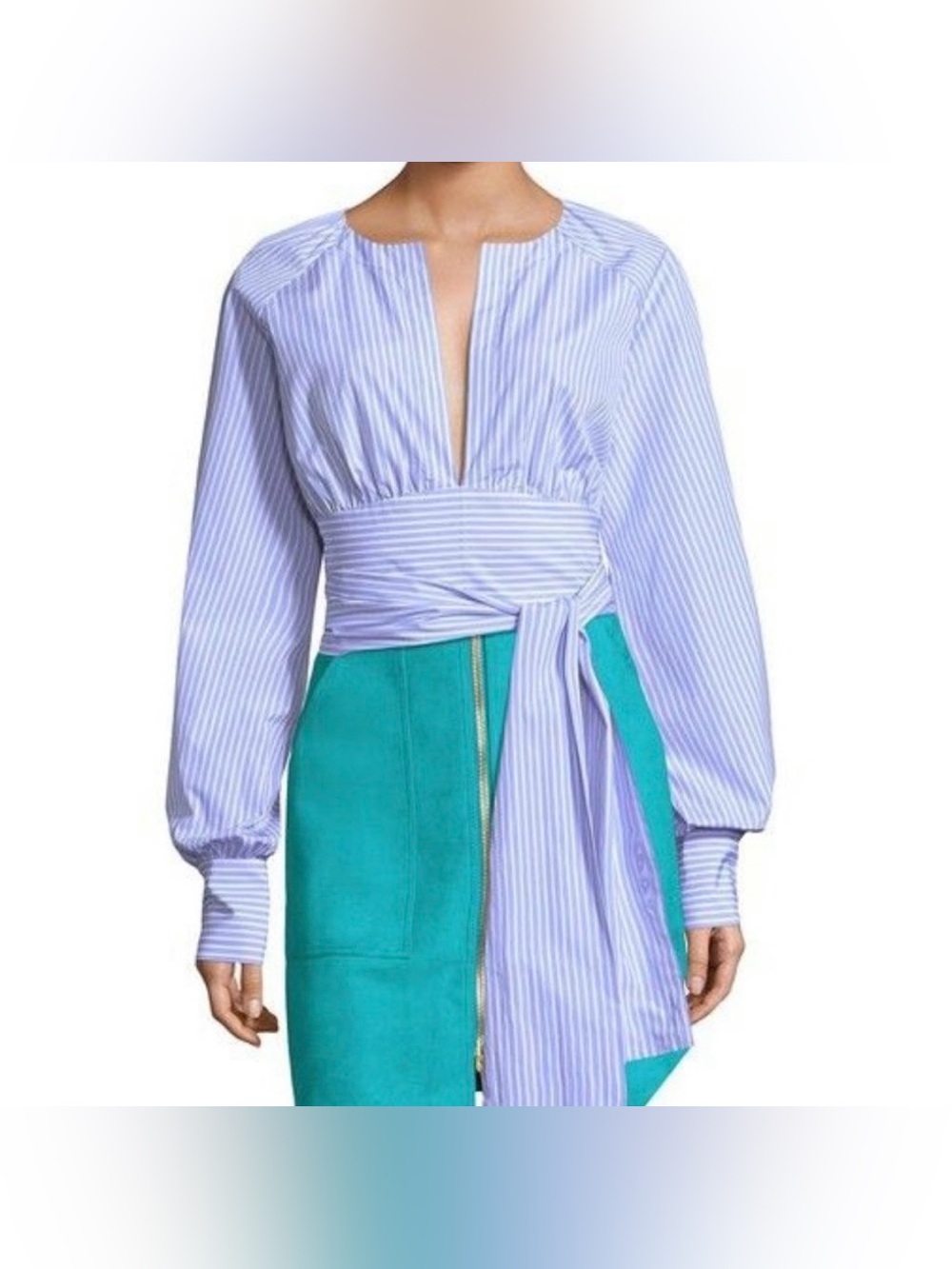 Diane von Furstenberg (DVF) Wrap Crop Blouse - Picture 2 of 9
